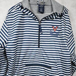 NEW UVA University of Virginia Hoos Cavaliers Blue Stripe Rain Jacket Lacrosse
